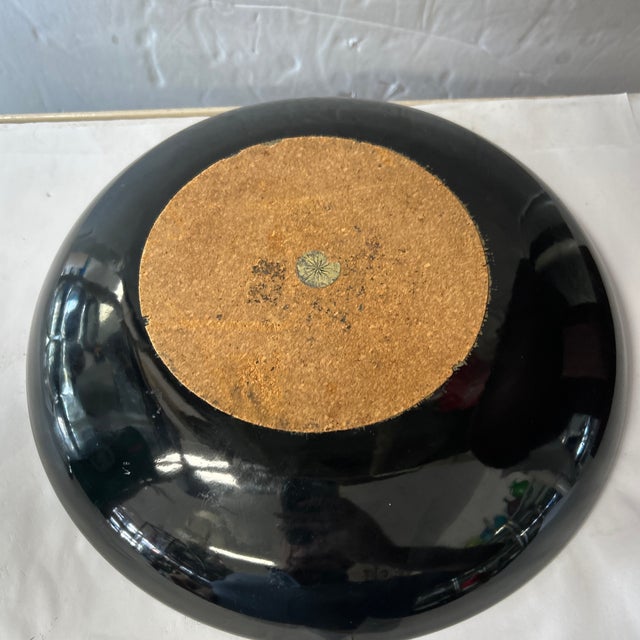 Contemporary 1970s Curtis Jere for Artisan House Enamel Bowl With Maple Leaf Design For Sale - Image 3 of 5