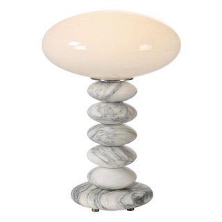Stacked Marble Stone Mini Table Lamp For Sale