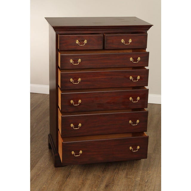 Traditional Henkel Harris Georgian Style Mahogany Tall Chest For Sale - Image 3 of 18