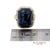 14k Two Tone Yellow and White Gold Blue Stone Ornate Floral Motif Ring, Size 5.25 For Sale - Image 11 of 13
