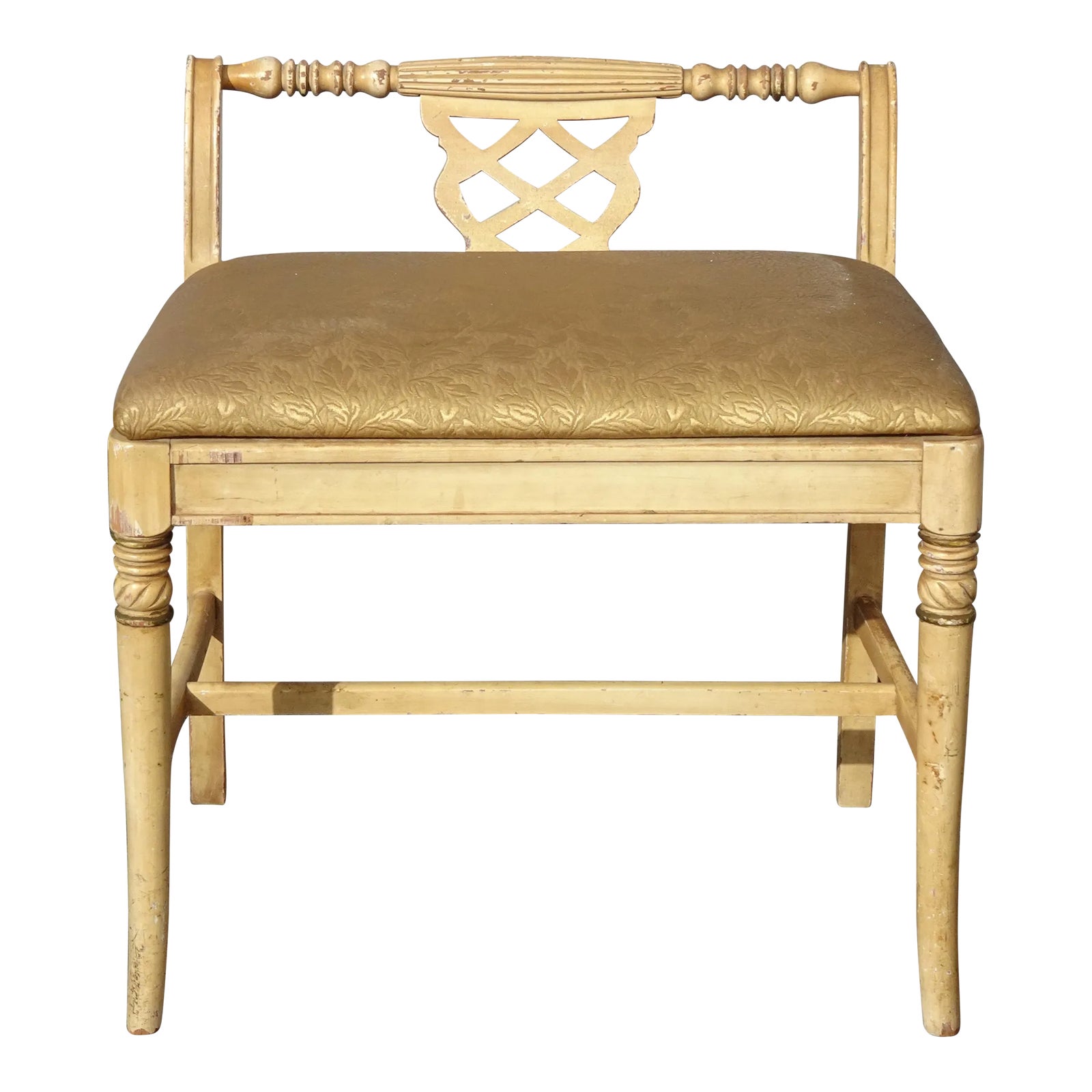 Vintage French Country Gold Vanity Chair Bench Chairish