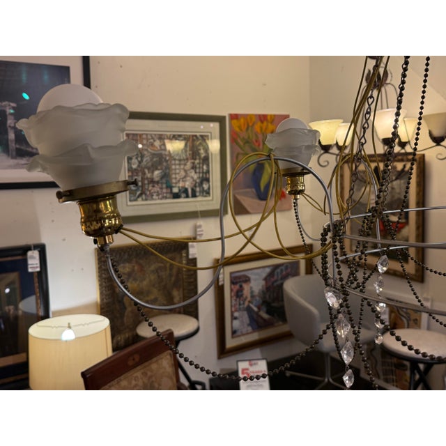 Jim Misner Lighting Custom Five Light Chandelier For Sale - Image 10 of 12