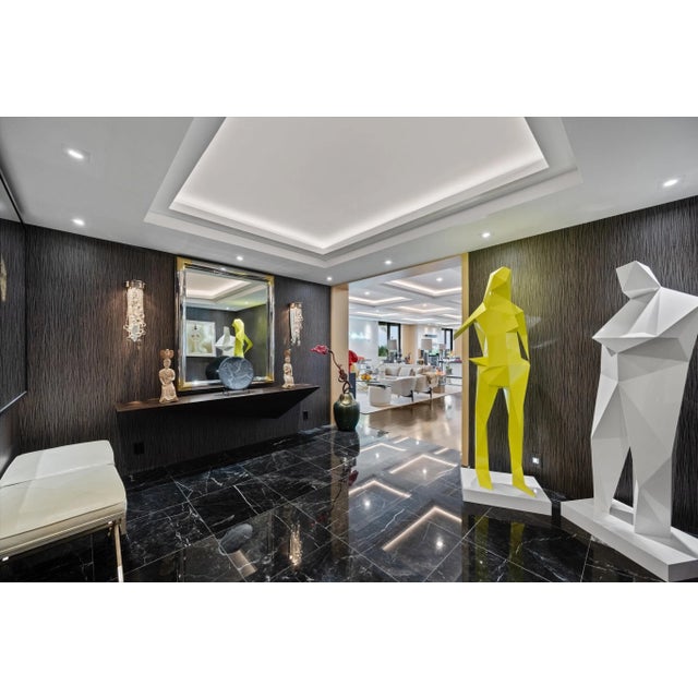 C. 2013 Todd Rugee (Design) for Boyd Lighting, Polished Nickel & Swarovski Crystal Embellished Cascade II Waterfall Sconces Pair For Sale - Image 13 of 14