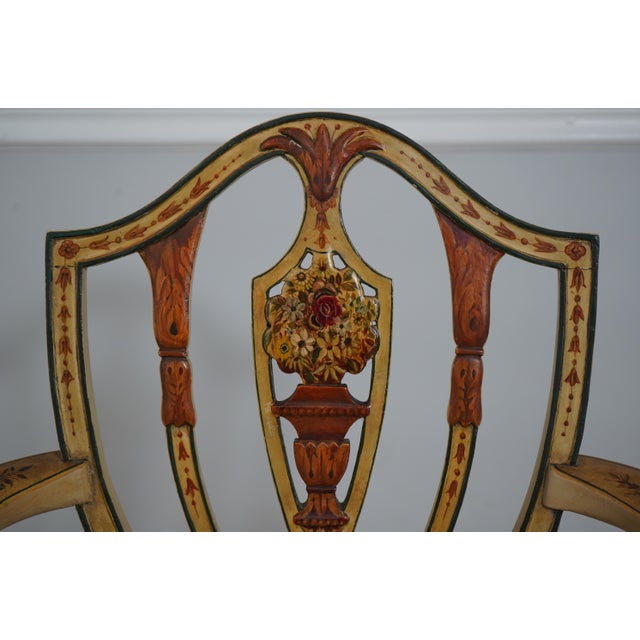 1930s Pair of Adams Style Painted Crewelwork Chairs For Sale - Image 5 of 18
