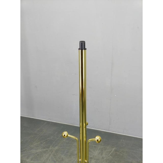 Italian Brass-Plated Coat Rack with Marble Base, 1970s For Sale - Image 11 of 14