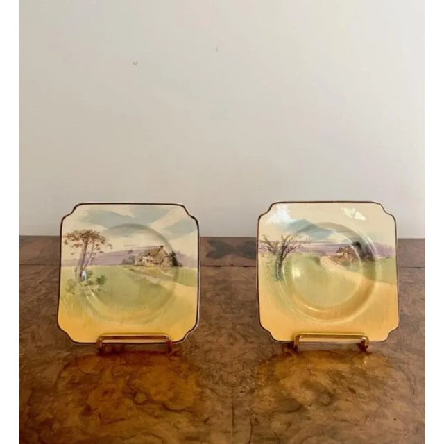 Sandwich Plates from Royal Doulton, 1920s, Set of 4 For Sale - Image 3 of 8