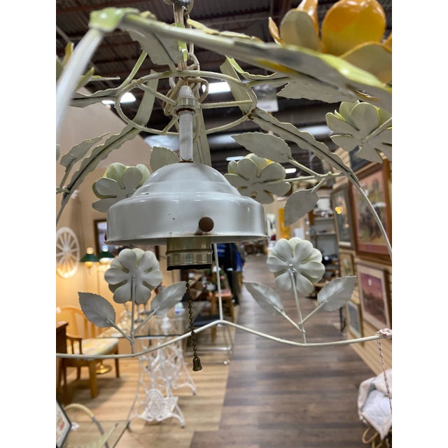 Vintage 1970s Metal Flower Pendant For Sale In Denver - Image 6 of 7