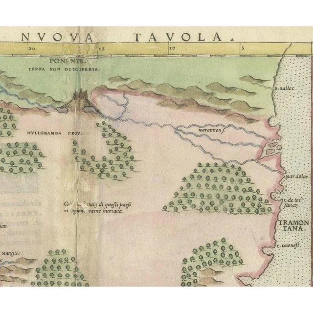 Antique 16th Century Map of Brasil, 1561 For Sale - Image 4 of 6