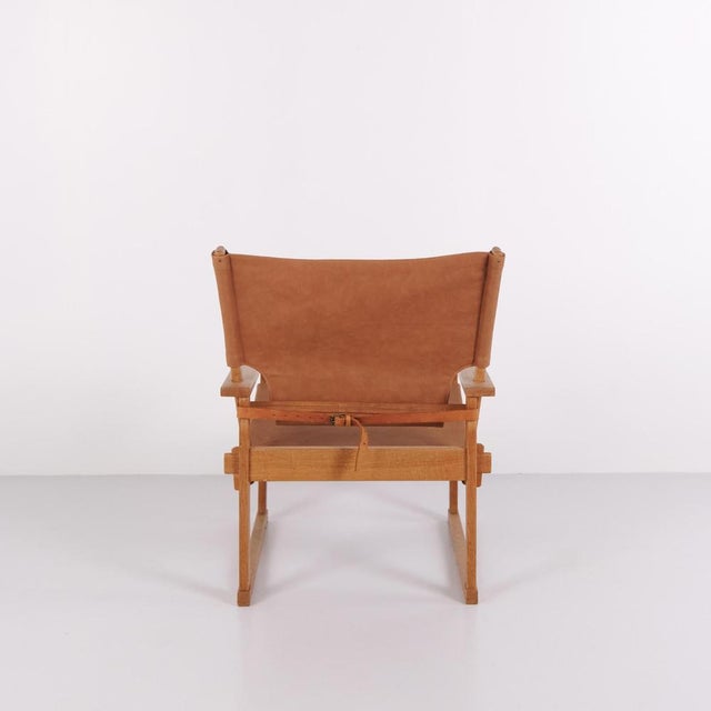 Model 60 Chair in Oak and Saddle Leather by Kai Winding for Poul Hundevad, 1960s For Sale - Image 13 of 14