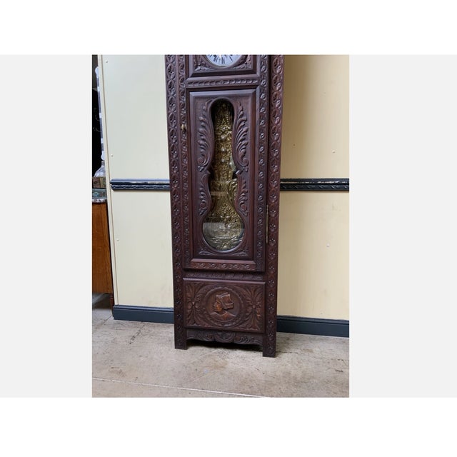 Wood Antique Breton Grandfather Clock, 1880 For Sale - Image 7 of 13