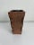 Brown 1970s Japanese Uzukuri Wood Vase With Dovetail Corners For Sale - Image 8 of 9
