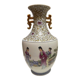 A Chinese Famille Rose Porcelain Vase Possibly Depicting the Eight Immortals. For Sale
