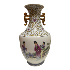 A Chinese Famille Rose Porcelain Vase Possibly Depicting the Eight Immortals.