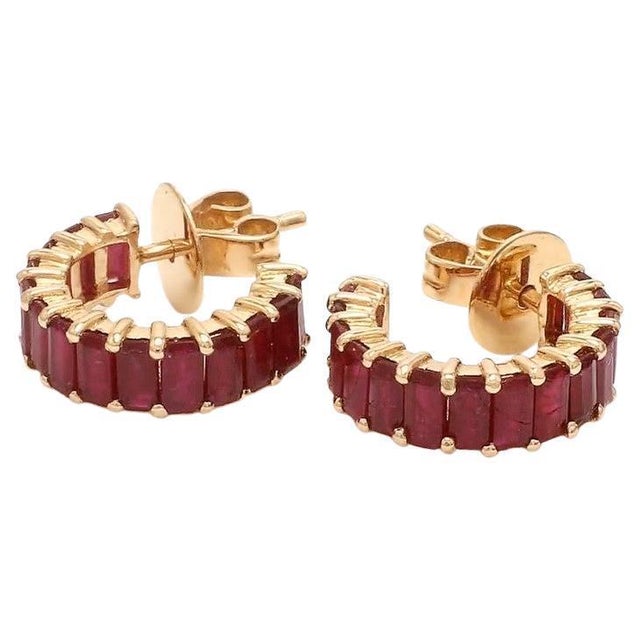 3.33 ct Natural ruby earring in 14k gold For Sale - Image 15 of 18