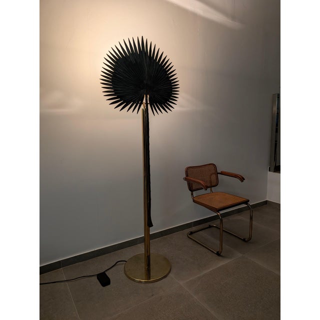Fan Palm Bronze and Brass Floor Lamp from Valenti, 1970s For Sale - Image 4 of 17