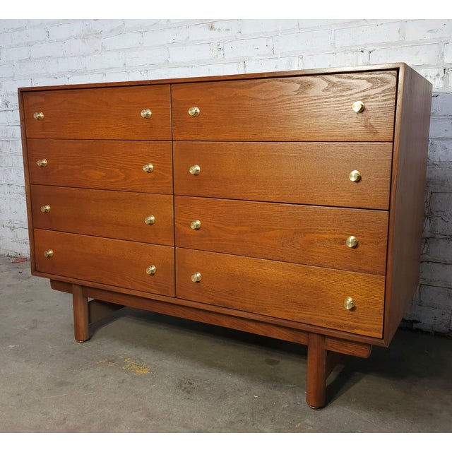 Mid-Century Modern 1960s Lawrence Peabody Restored Mid Century 8 Drawer Low Dresser For Sale - Image 3 of 13