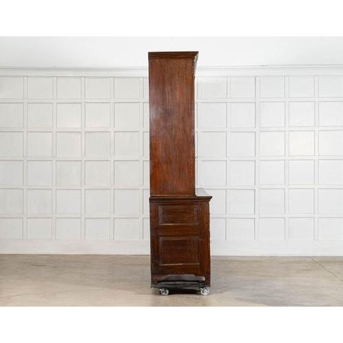 Brown Georgian English Monumental Breakfront Oak Housekeepers Cupboard, 1800s For Sale - Image 8 of 18