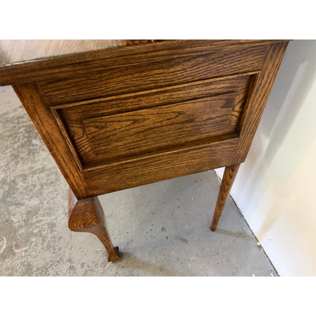 Mid-Century English Georgian Style Oak Welsh Dresser & Open Plate Rack For Sale - Image 9 of 12
