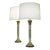Large Matched Pair Waterford Crystal French Empire Corinthian Column Brass Table Lamps 1960's For Sale