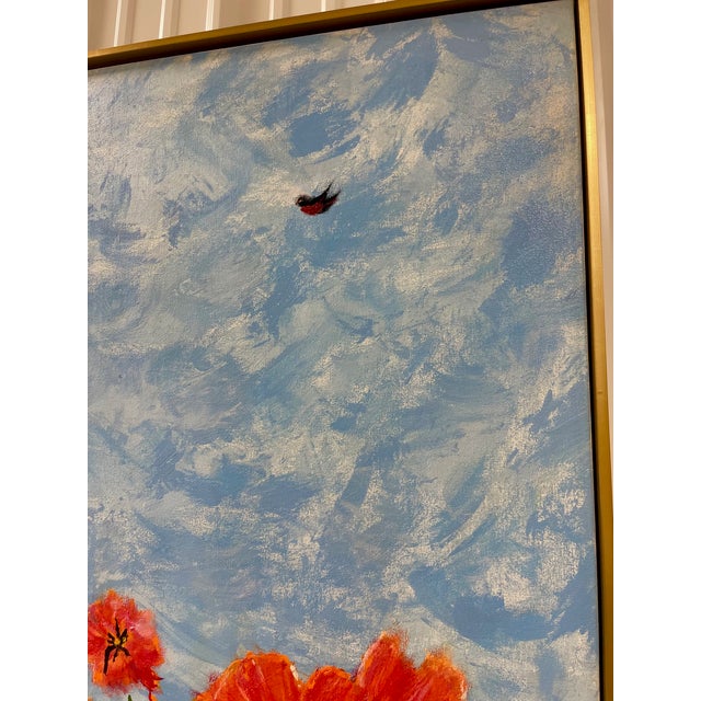 Impressionist Painting Poppy Floral Study For Sale - Image 3 of 5