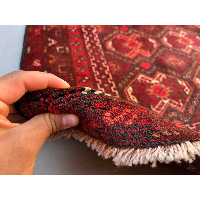 Vintage Afghan Ersari Turkmen All-Over Gul Rug - 7'8" X 4'1" For Sale - Image 9 of 12