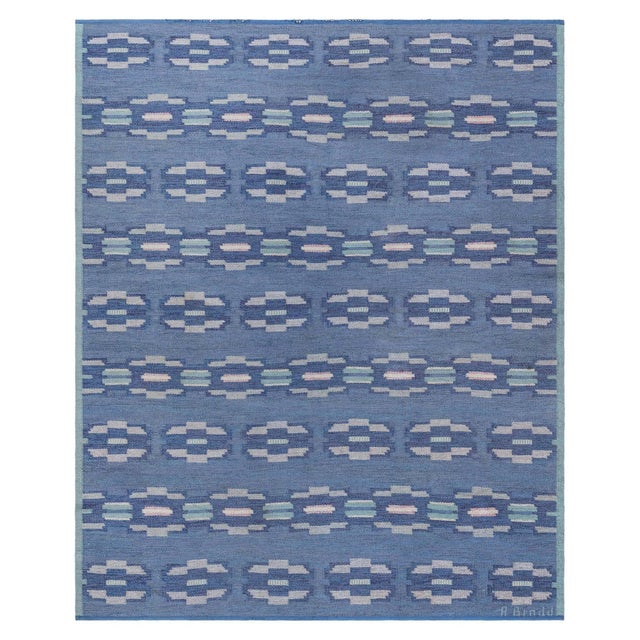 Doris Leslie Blau Vintage Swedish Flat Weave Rug by A Bindd For Sale
