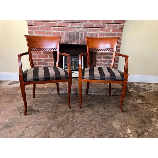 Mid 20th Century Pair Italian Upholstered Armchairs For Sale In Washington DC - Image 6 of 11