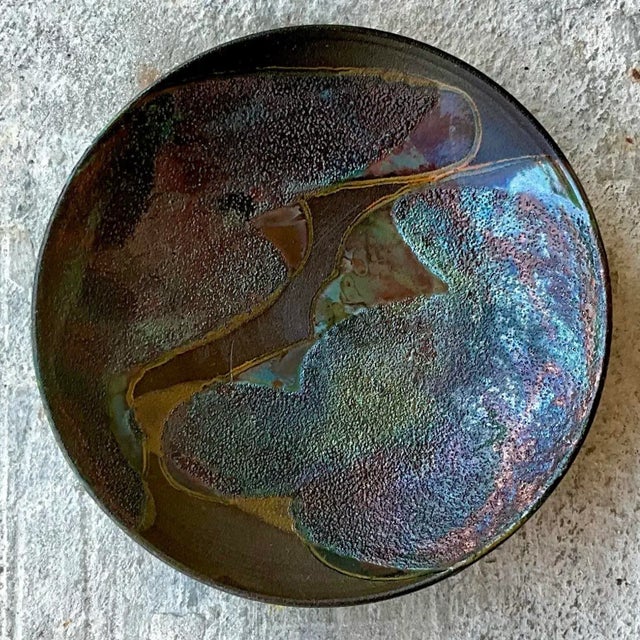 Tony Evans Vintage Boho Tony Evans Raku Ceramic Bowl For Sale - Image 4 of 7