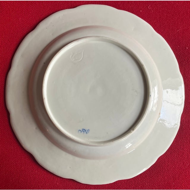 Blue Antique 18th Century French Louis XV Chantilly Porcelain Dinner Plate in Blue and White Sprig, Circa 1760 For Sale - Image 8 of 10