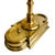 Vintage French Neoclassical Brass Three-Light Bouillotte Lamp With Black Tole Shade For Sale In San Diego - Image 6 of 9