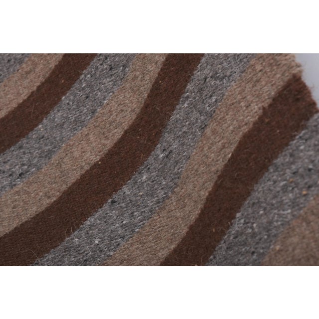 Coffee 1960s Handmade Extra Long Oversized Turkish Kilim Runner With Horizontal Stripe For Sale - Image 8 of 13