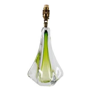 Mid 20th Century Val St. Lambert Belgian Sommerso Art Glass Lamp For Sale