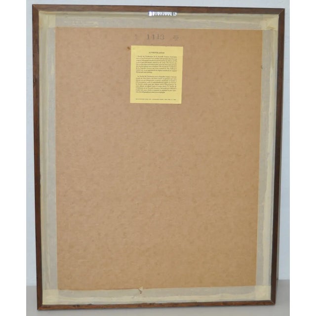 Orange Victor Zarou Vintage Color Lithograph C.1970 For Sale - Image 8 of 8