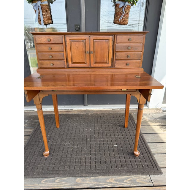 American Pennsylvania House Flip Top Vintage Desk For Sale - Image 3 of 14