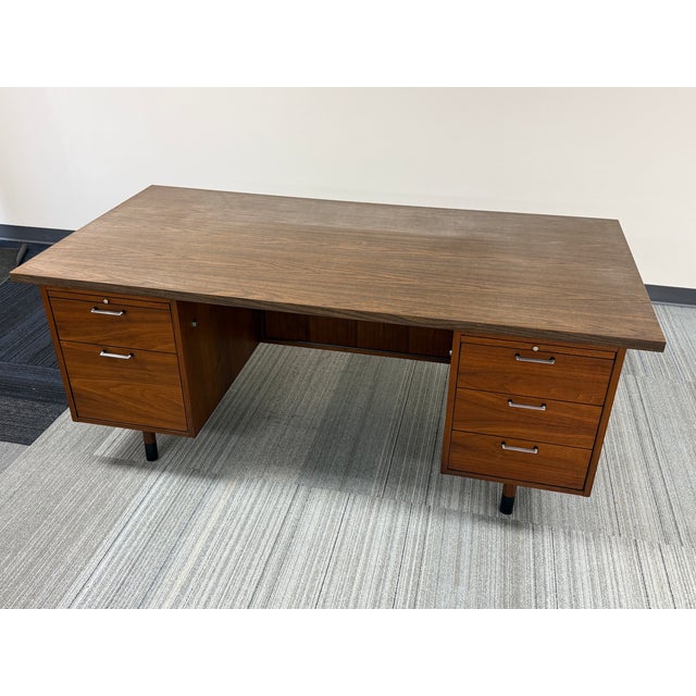 Mid-Century Modern Executive Desk Large Top For Sale - Image 9 of 10