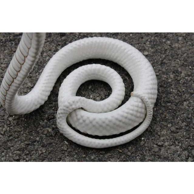 Italian White Ceramic Sculpture Snake by Tommaso Barbi, 1970 For Sale - Image 6 of 11
