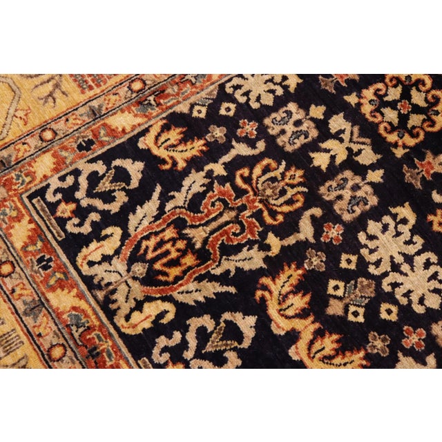 1980s Bohemien Ziegler Blue Gold Hand-Knotted Wool Rug - 9'1'' X 11'7'' For Sale In New York - Image 6 of 10