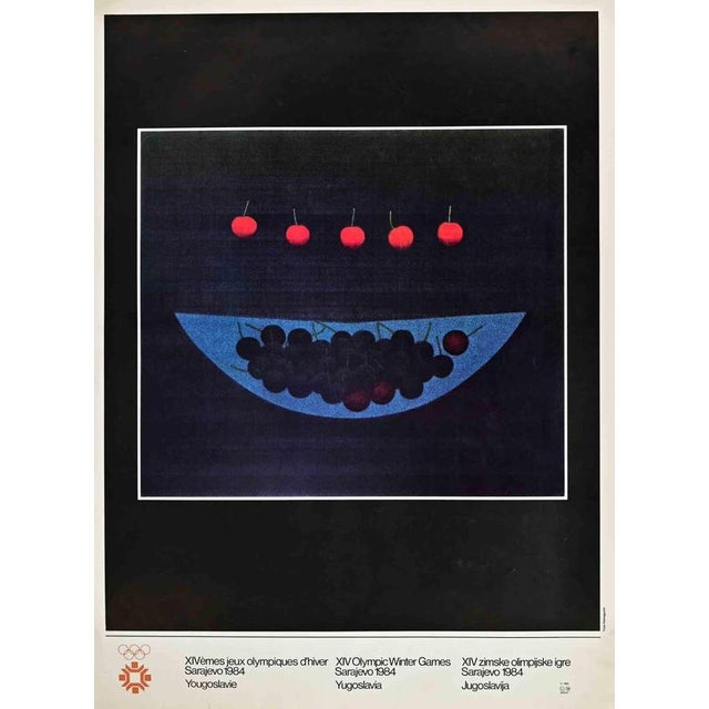 Offset print on paper. Poster realized after Yozo Hamaguchi in occasion of the 1984 Winter Games in Sarajevo. Very good...