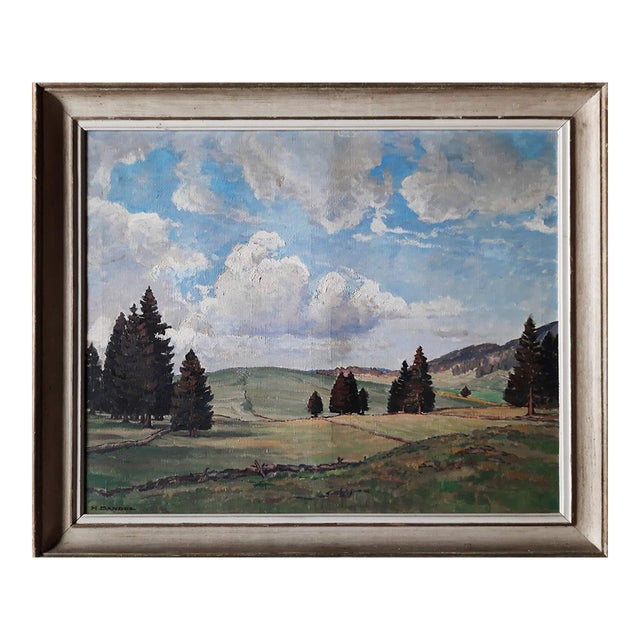 1940s Hermann Sandoz Sviss Artist Original Oil Painting For Sale