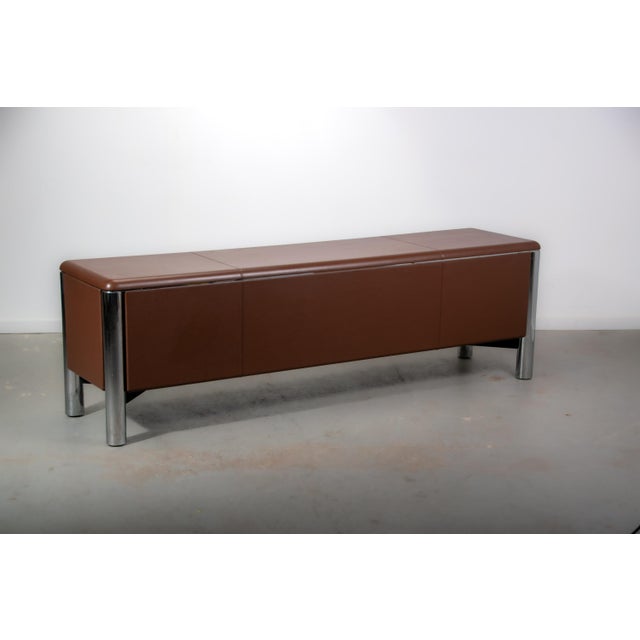 Brown No. 3076 Credenza in Vitello Leather from KnollStudio, 1988 For Sale - Image 8 of 17