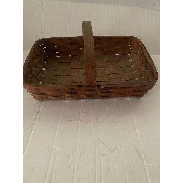 Antique Splint Oak Gathering Basket Circa 1900 For Sale - Image 11 of 12