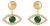 Emerald Harmony Eye Earrings, A Pair For Sale