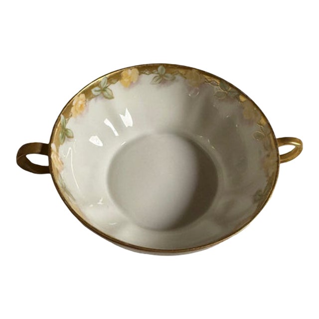 Antique Haviland Cream Soup Bowl With Handles - Set of 2 For Sale