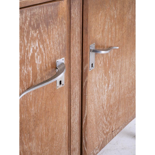 French Art Deco Cerused Oak Server Cabinet, 1940s For Sale In New York - Image 6 of 17