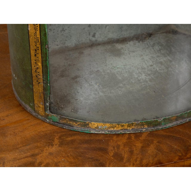 English 19th Century Parnall & Sons Green Painted Tea Box with Glass Front For Sale - Image 4 of 12