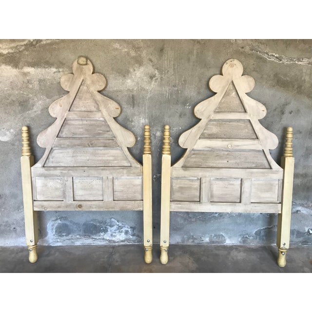 Pair 1950s Mexican Headboards, Hand Painted & Embellished Chairish