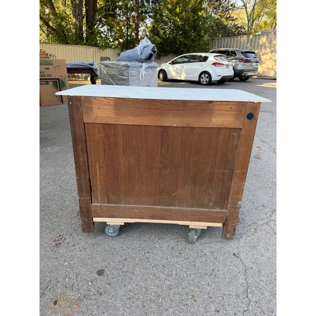 French Bamboo Chest of Drawers With Marble For Sale - Image 12 of 12