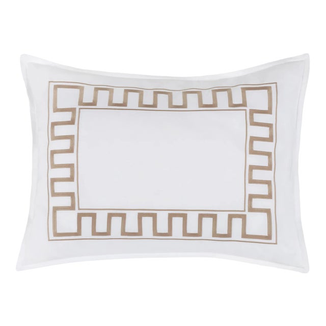 Erin Gates x Kassatex Greek Key Standard Sham, Set of 2 in Taupe For Sale
