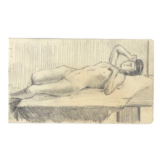 1907 Japanese Female Nude Drawing For Sale