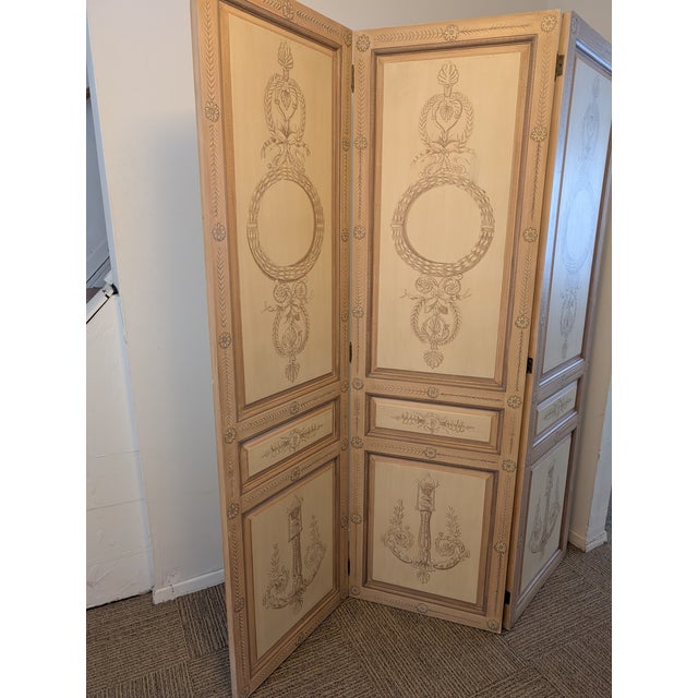 Maitland-Smith Hand Painted Regency Room Divider Screen For Sale - Image 10 of 18